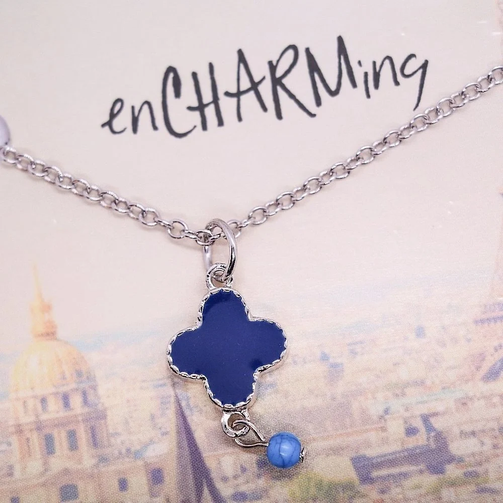 Cross Charm Necklace with Multiple Charms